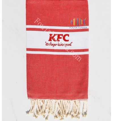  Telo mare colore rosso piatto ricamato  KFC