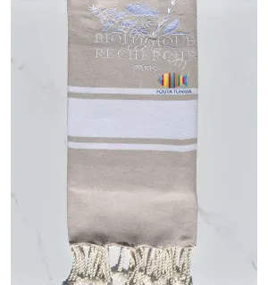 Telo mare ricamato biologique recherche Fouta Tunisia - 1
