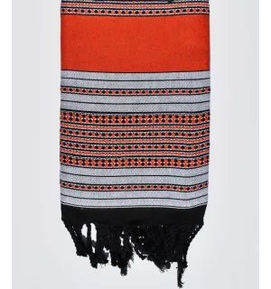 Telo mare arabesco arancione Fouta Tunisia - 1