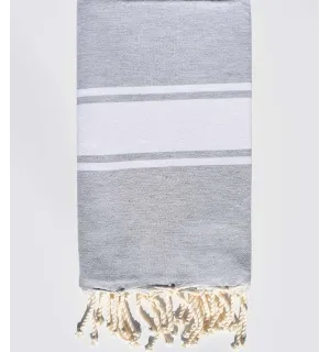 Fouta piatta grigio argento chiaro Fouta Tunisia - 1