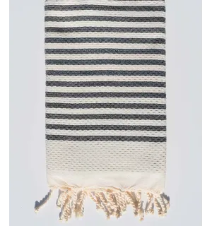 telo mare a strisce nido d'ape strisce ardesia 1 cm  - 1