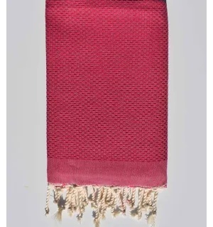 Fouta nido d'ape rosa lampone scuro  - 1