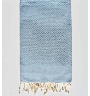Fouta nido d'ape unita blu bondi chiaro Fouta Tunisia - 1