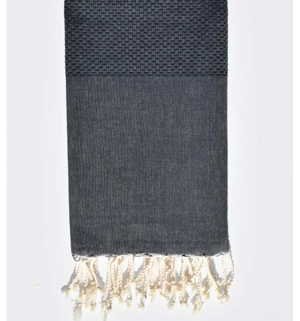 Fouta nido d'ape jeans blu scuro  - 1
