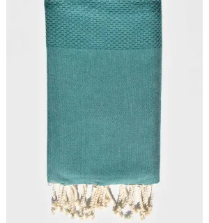 Fouta nido d'ape unita verde scuro  - 1