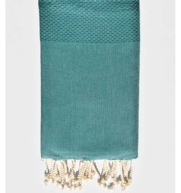 Fouta nido d'ape unita verde scuro  - 1
