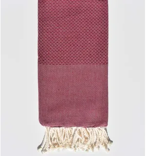 Fouta nido d'ape unita bordeaux  - 1