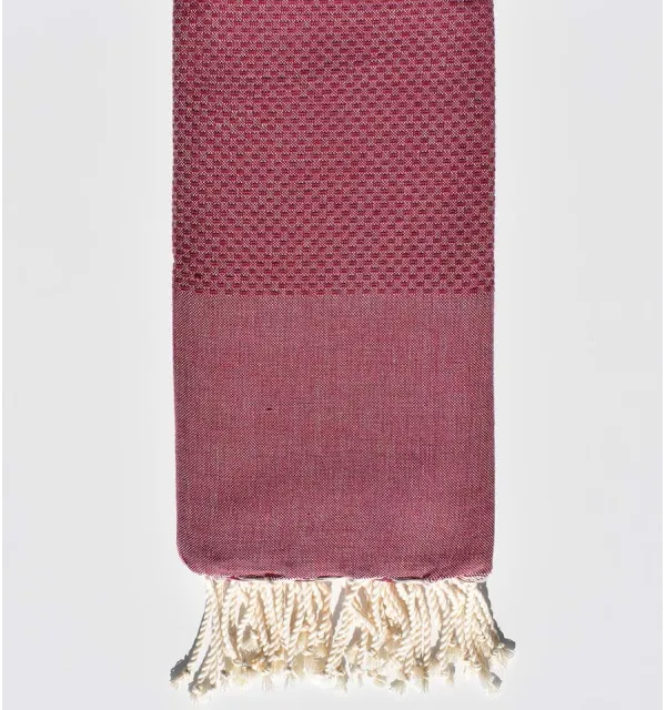 Fouta nido d'ape unita bordeaux  - 1
