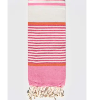 Mini fouta rosa e crema Fouta Tunisia - 1