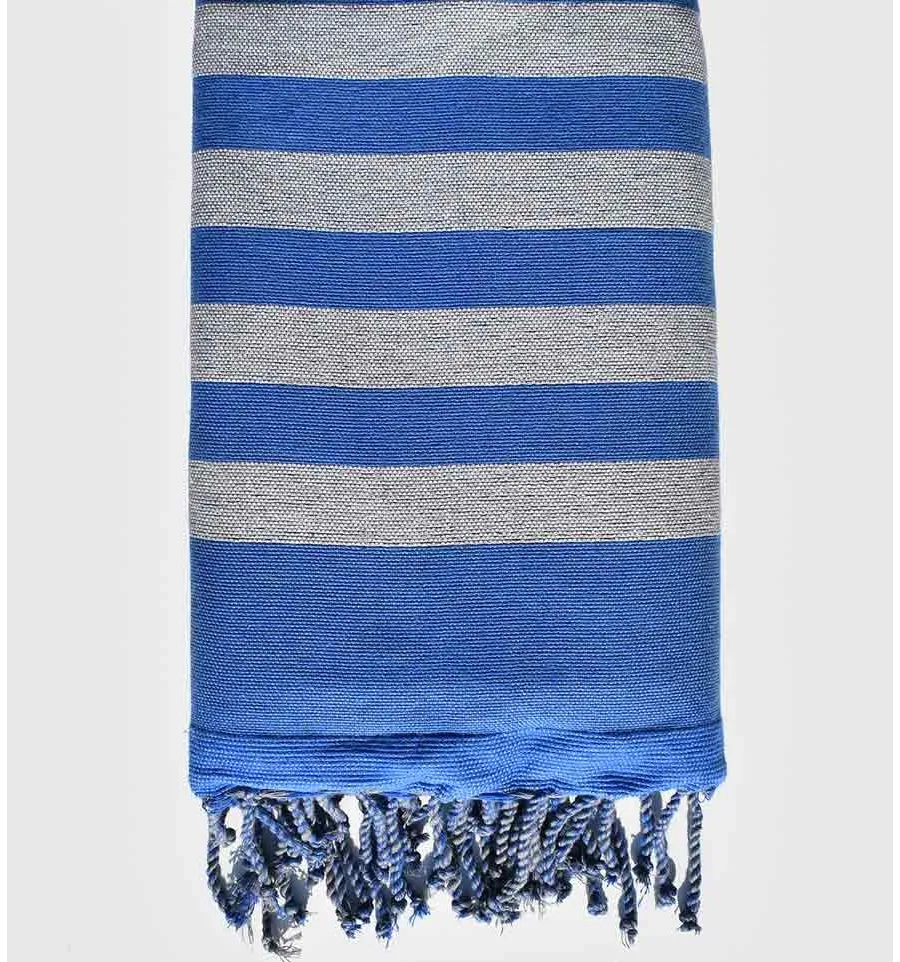Telo mare Spugna grigio e blu Fouta Tunisia - 1