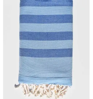 Telo mare spugna azzurra e blu notte  - 1