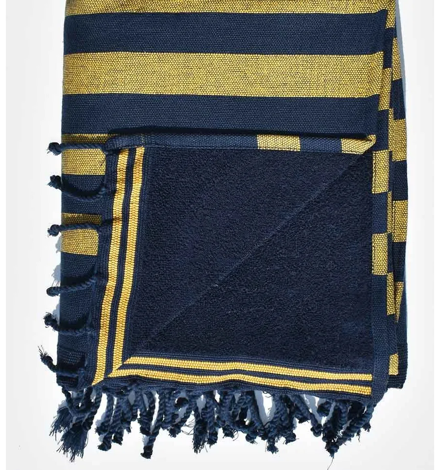 Éponge bleu nuit et jaune  - 2