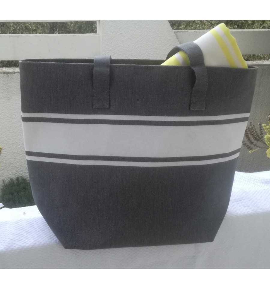 Sac de plage gris foncé