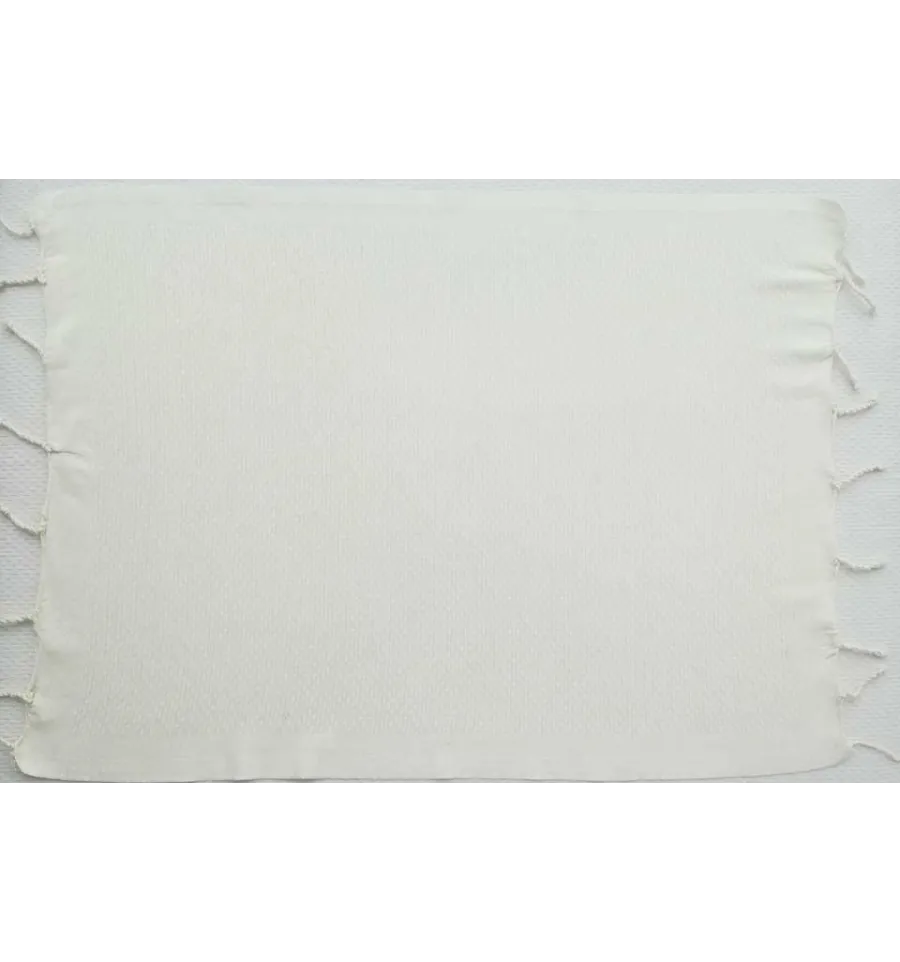 Set di 10 tovaglioli unito bianco crema Fouta Tunisia - 2