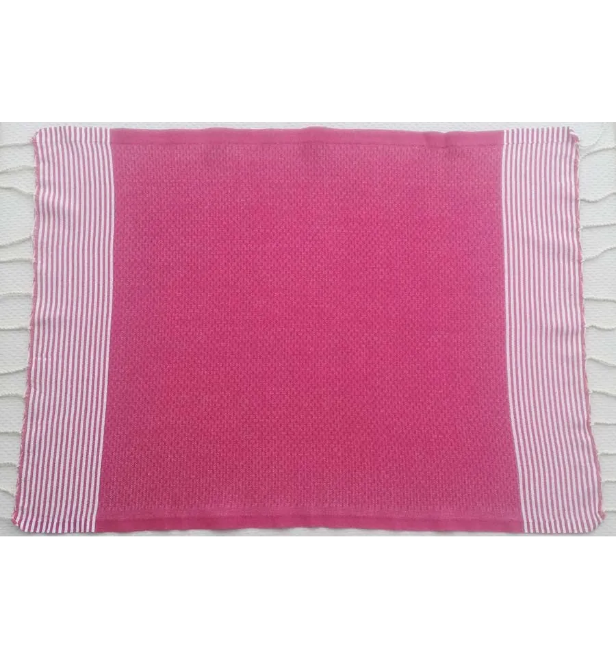 Set di 10 tovaglioli colore rosa con strisce Fouta Tunisia - 2