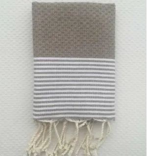 Set di 10 tovaglioli marrone Fouta Tunisia - 1