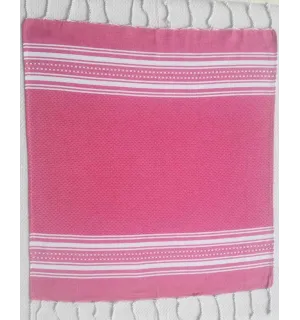 Mini tovagliolo rosa e bianco Fouta Tunisia - 1