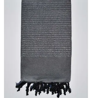 Telo mare grigio scuro con lurex argento  - 1