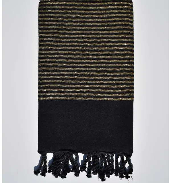 Telo mare piatta nero con lurex  - 1