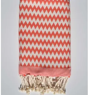 telo mare a zig-zag corallo Fouta Tunisia - 2