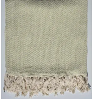 Plaid chevron verde pistacchio Fouta Tunisia - 1