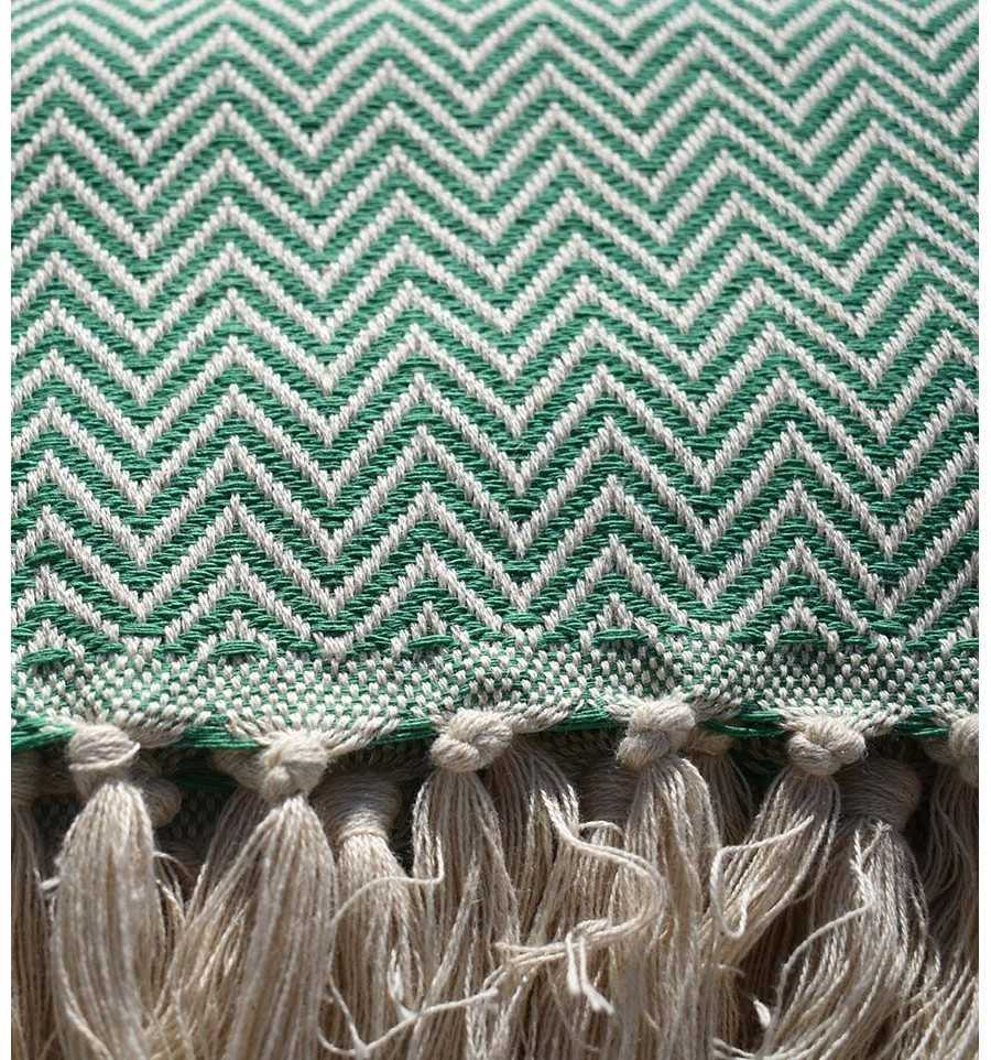 Plaid chevron verde Fouta Tunisia - 2