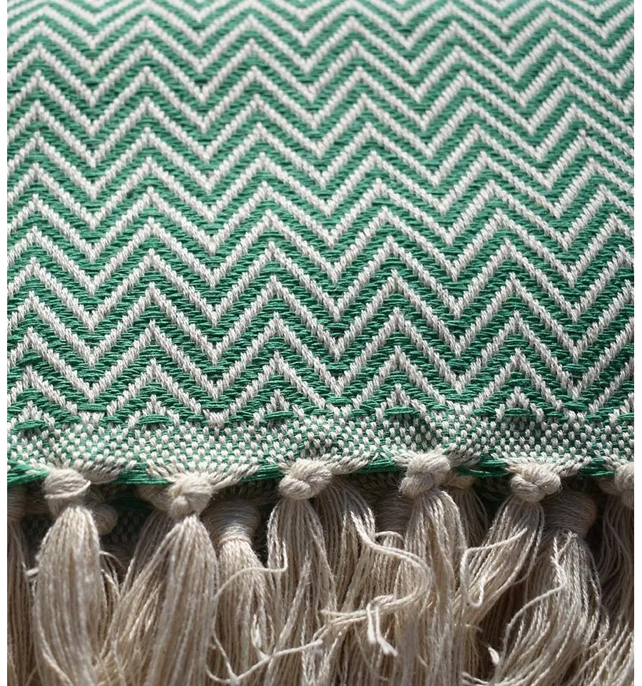 Plaid chevron verde Fouta Tunisia - 2