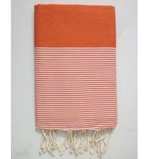 Fouta nido d'ape arancio scuro 
