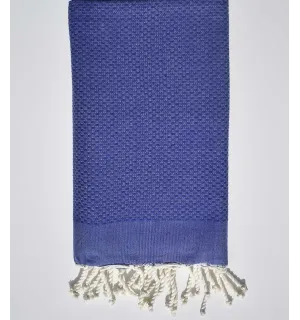 Fouta nido d'ape unito blu indaco Fouta Tunisia - 1