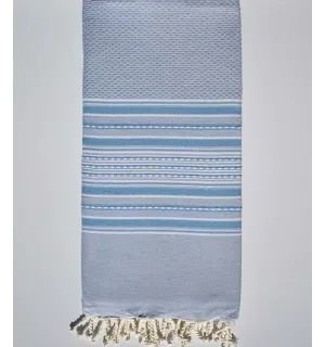 Grande fouta azzurro strisce blu medio 1.90m*2m  - 1