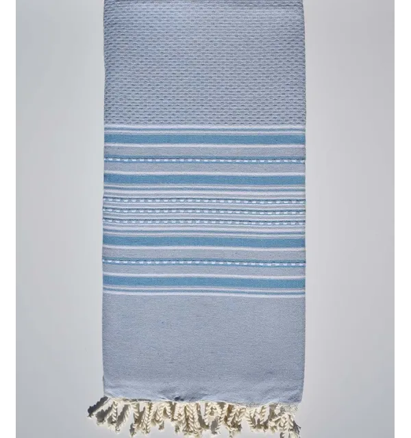 Grande fouta azzurro strisce blu medio 1.90m*2m  - 1