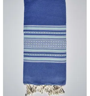 Grande telo mare blu e verde acqua Fouta Tunisia - 1