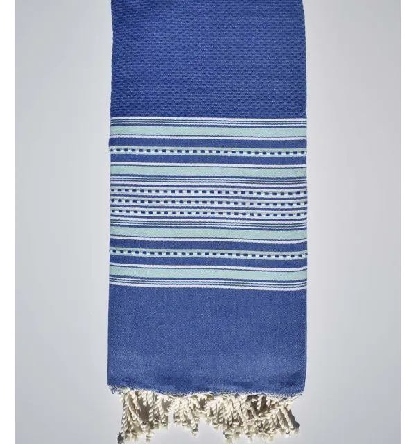 Grande telo mare blu e verde acqua Fouta Tunisia - 1