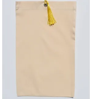 Sacchetto beige chiaro nodo pompom giallo Fouta Tunisia - 1