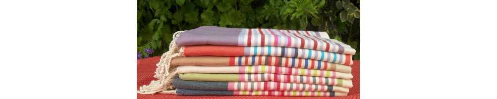 Fouta ziwane a strisce e multicolore